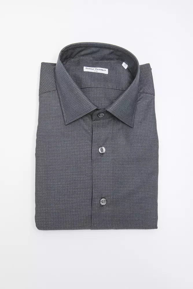 Robert Friedman Black Cotton Men's Shirt