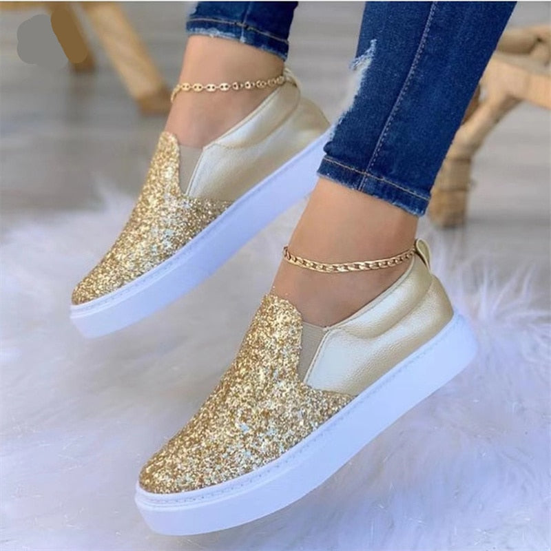 Moccasins Glitter Flat Female Loafers