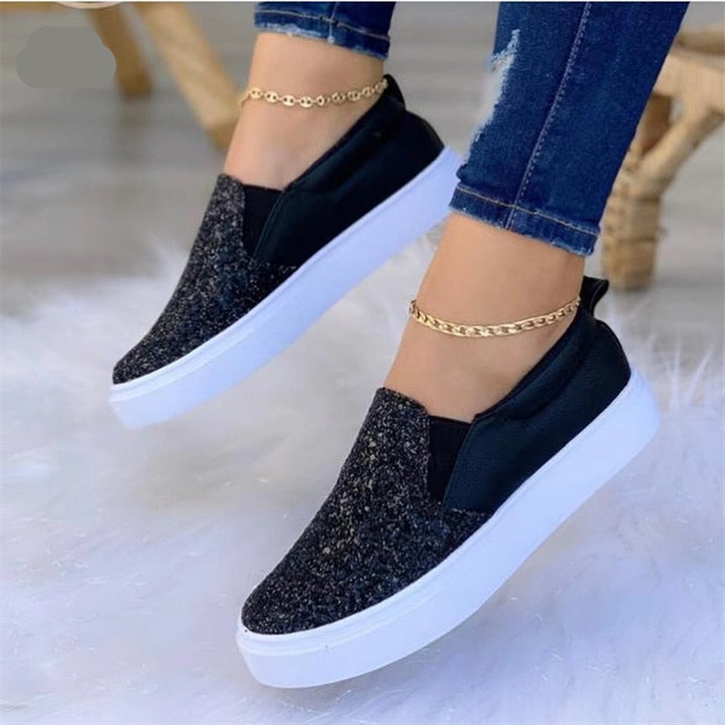 Moccasins Glitter Flat Female Loafers