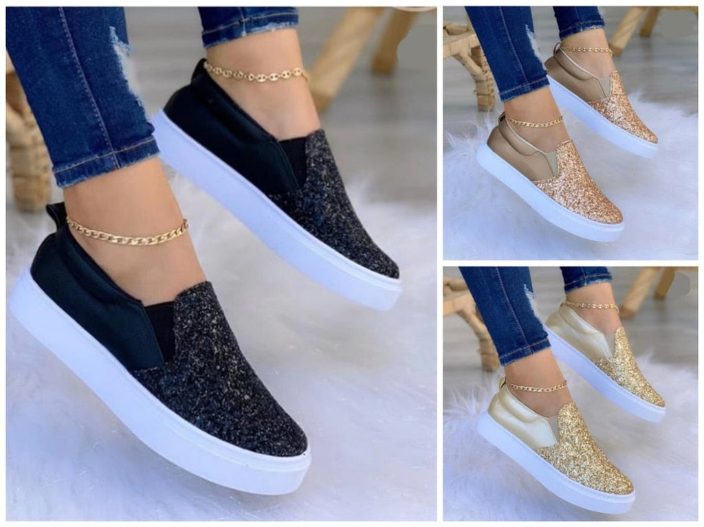 Moccasins Glitter Flat Female Loafers