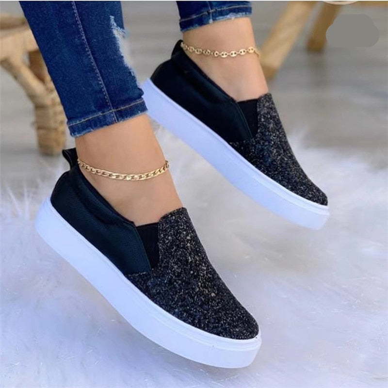 Moccasins Glitter Flat Female Loafers
